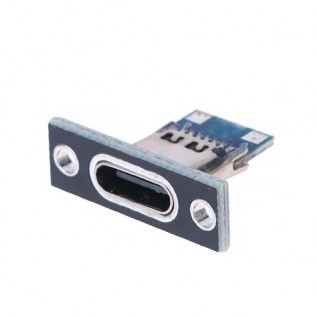 Роз'єм USB Type-C гніздо на панель (2 контакти) чорний
