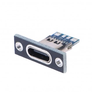 Роз'єм USB Type-C гніздо на панель (4 контакти) чорний