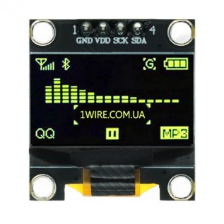 Дисплей OLED 128x64 0.96" I2C жовтий
